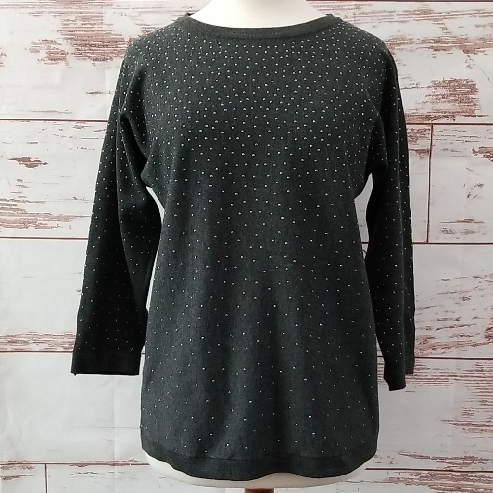 Cable & Gauge Charcoal Studded Sweater